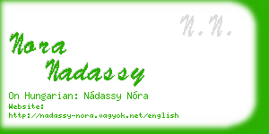 nora nadassy business card